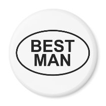 Best Man Wedding Oval Refrigerator Magnet