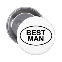 Best Man Wedding Oval Pins