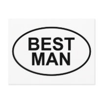 Best Man Wedding Oval Postcards