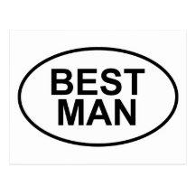 Best Man Wedding Oval Postcards