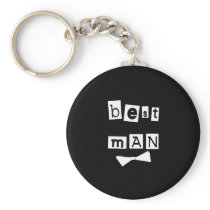 Best Man White on Black Key Chains