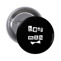 Best Man White on Black Pins
