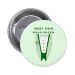 Best Men Wear Green - Best Man Wedding Button