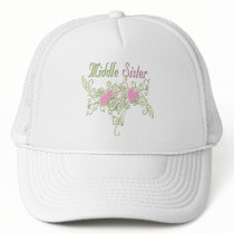 Best Middle Sister Swirling Hearts hats