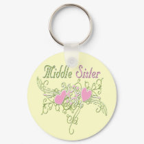 Best Middle Sister Swirling Hearts keychains by DesignsOutOfMind Best Middle Sister Swirling Hearts keychains