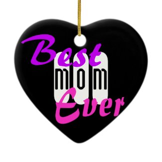 Best Mom Ever, Heart Ornament Graffiti Dazey Art