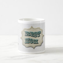 Best Mom Monogram with Stars (aqua Green) Coffee Mugs