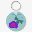 Best Mom Whimsical Dragonfly Flower Keychain