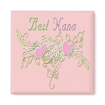Best Nana Swirling Hearts magnets