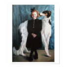 postcard - My own great niece Ashley and my own borzoi, Natalia, aka Teeny Tiny.  Both are the best of their breeds, even if they've never seen the inside of a show ring.