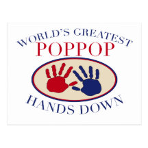 Best PopPop Hands Down Post Card