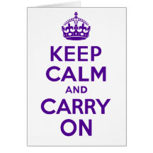 Best Price Authentic Keep Calm And Carry On Purple Greeting Card