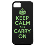 Best Price Keep Calm And Carry On Green and Black iPhone 5 Cover
