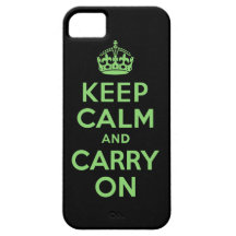 Best Price Keep Calm And Carry On Green and Black iPhone 5 Cover