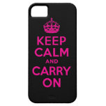 Best Price Keep Calm And Carry On Hot Pink & Black iPhone 5 Case