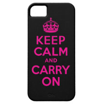 Best Price Keep Calm And Carry On Hot Pink & Black iPhone 5 Case