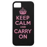 Best Price Keep Calm And Carry On Pink and Black iPhone 5 Cases