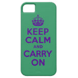 Best Price Keep Calm And Carry On Purple and Green iPhone 5 Cover