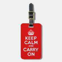 Best Price Keep Calm And Carry On Red And White Luggage Tag