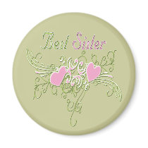 Best  Sister Swirling Hearts magnets