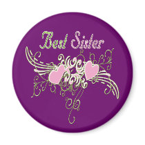 Best Sister Swirling Hearts magnets