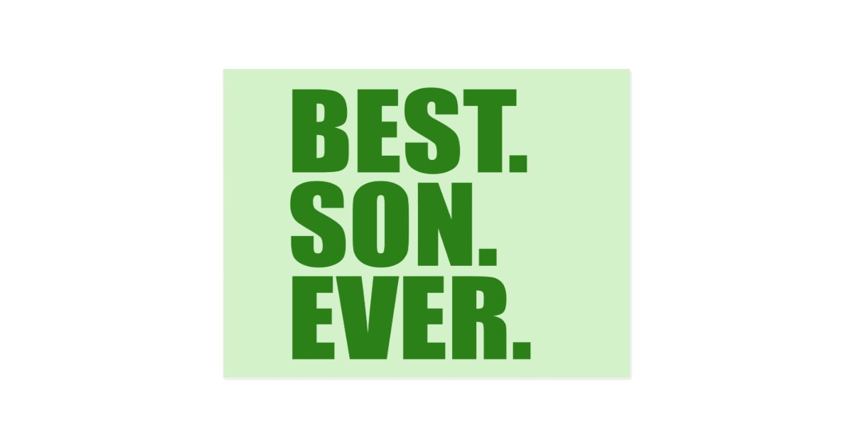 Best. Son. Ever. (green) Postcard Zazzle