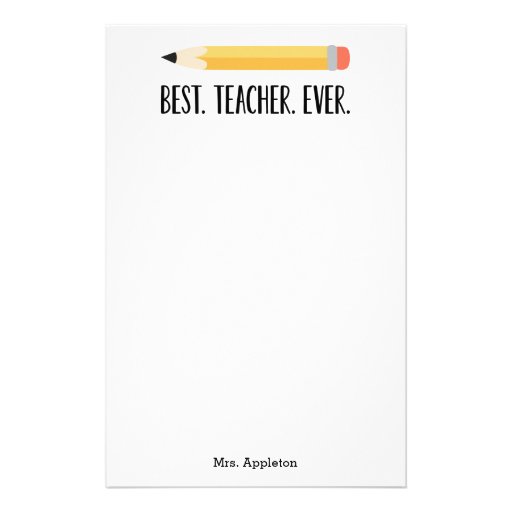 Best Teacher Ever Personalized Stationery Gift Zazzle