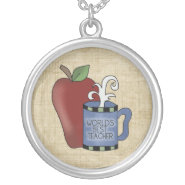 Best Teacher Round Sterling Silver Necklace necklace