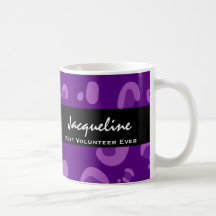 Best Volunteer Ever Custom Name Purple Leopard Mugs