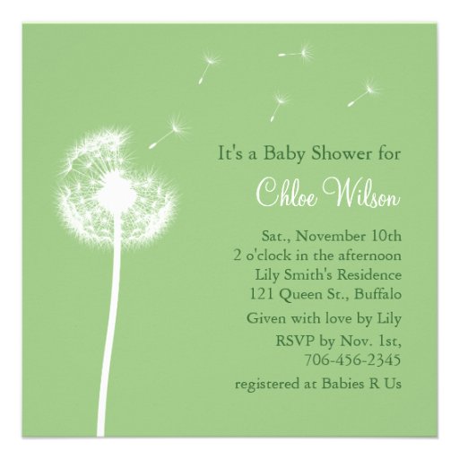 Best Wishes! Baby Shower invitation (green)