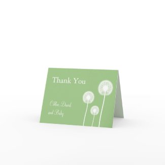 Best Wishes! Baby Shower Thank You Card (green) card