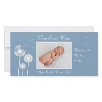 Best Wishes !!! Birth Announcement 2 (blue) photocard