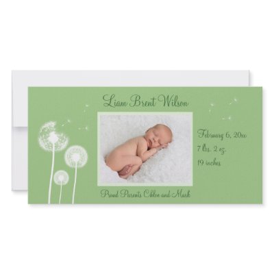 Best Wishes !!! Birth Announcement 2 (green) Photo Card by prettyfancyinvites