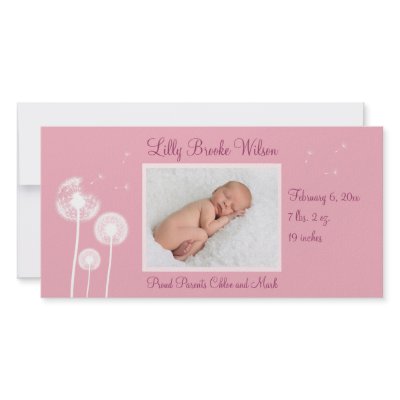 Best Wishes !!! Birth Announcement 2 (pink) Personalized Photo Card by prettyfancyinvites