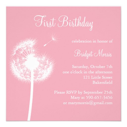 Best Wishes! Birthday Party (pink) Invitations