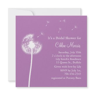 Best Wishes! Bridal Shower Invitation (purple) invitation