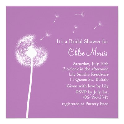 Best Wishes! Bridal Shower Invitation (purple)