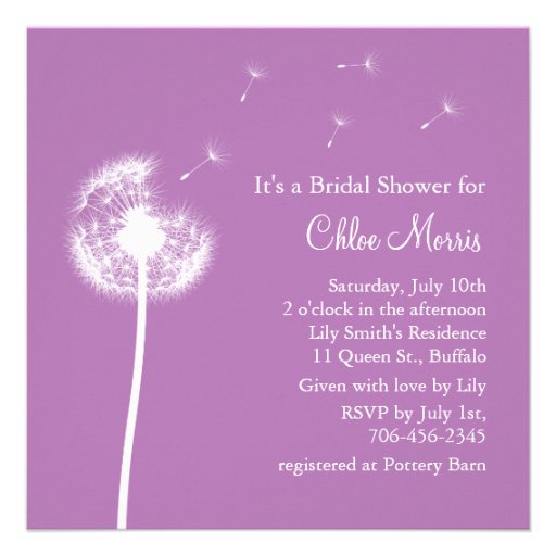 Best Wishes! Bridal Shower Invitation (purple)