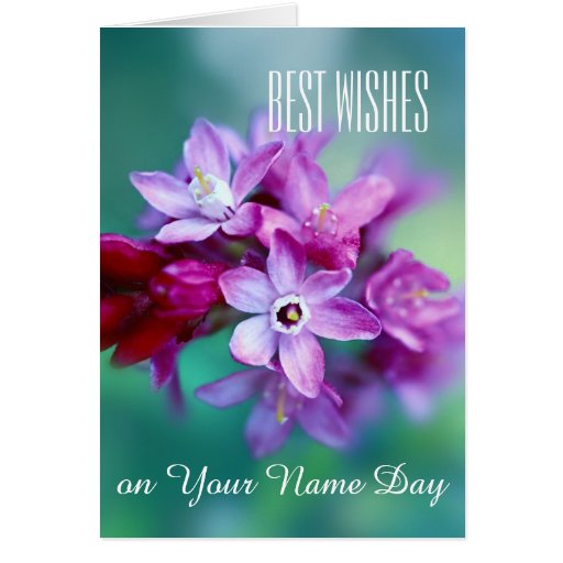 Best wishes, name day card spring flowers Zazzle