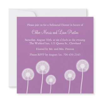 Best Wishes! Rehearsal Dinner Invitation (purple) invitation