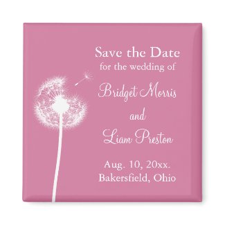Best Wishes! Save the Date (fuchsia) magnet