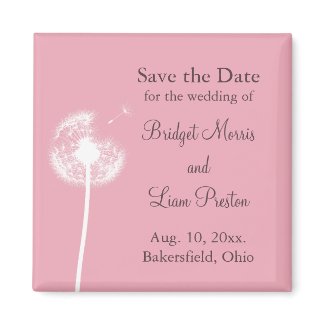Best Wishes! Save the Date (pink) magnet