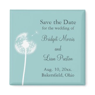 Best Wishes! Save the Date (turquoise) magnet