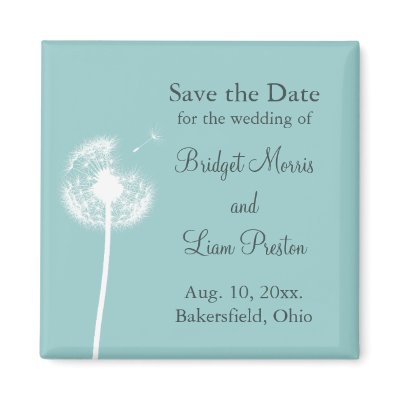 Best Wishes! Save the Date (turquoise) Magnet by prettyfancyinvites
