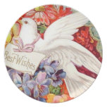 Best Wishes Wedding Birthday Victorian Dove Dinner Plates