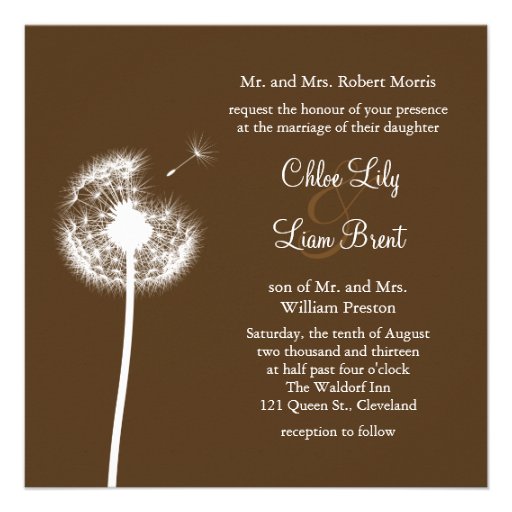 Best Wishes! Wedding Invitation (brown)