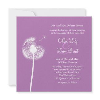 Best Wishes! Wedding Invitation (purple) invitation