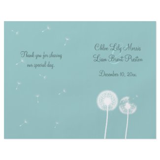 Best Wishes Wedding Program (turquoise) zazzle_flyer