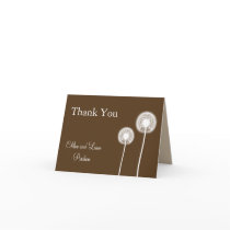 Best Wishes! Wedding Thank You Card (brown)