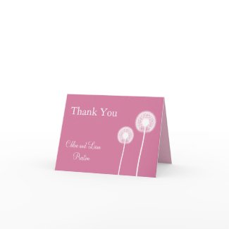 Best Wishes! Wedding Thank You Card (fuchsia) card